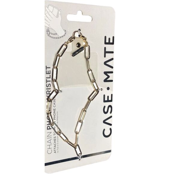 Case-Mate Gold Chain Wristlet Phone Strap Universal Crossbody Holder NEW - Picture 1 of 5